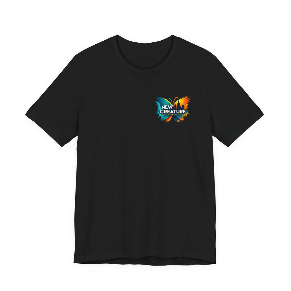 New Creature Butterfly Tee — Christian Faith Inspirational T‑Shirt