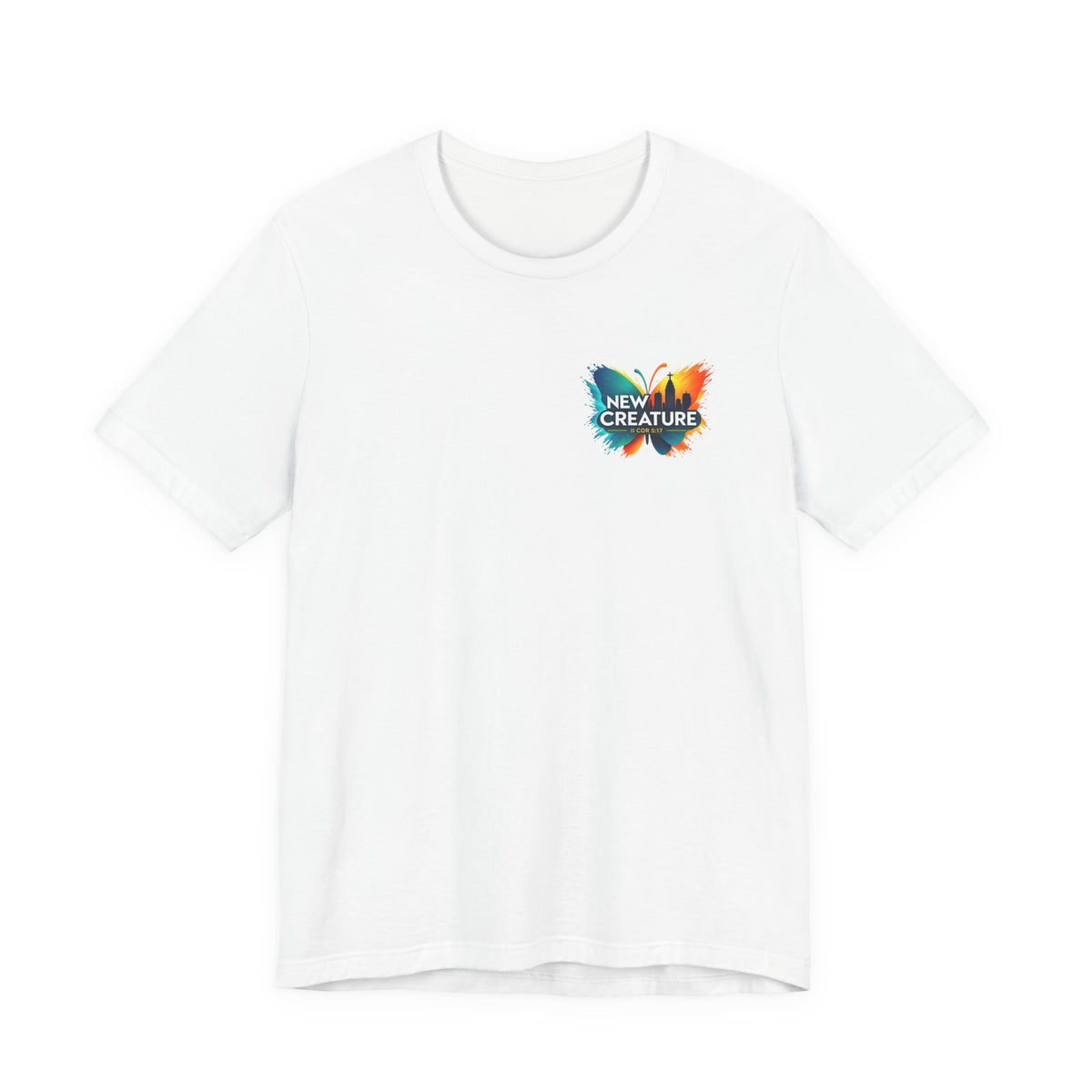 New Creature Butterfly Tee — Christian Faith Inspirational T‑Shirt