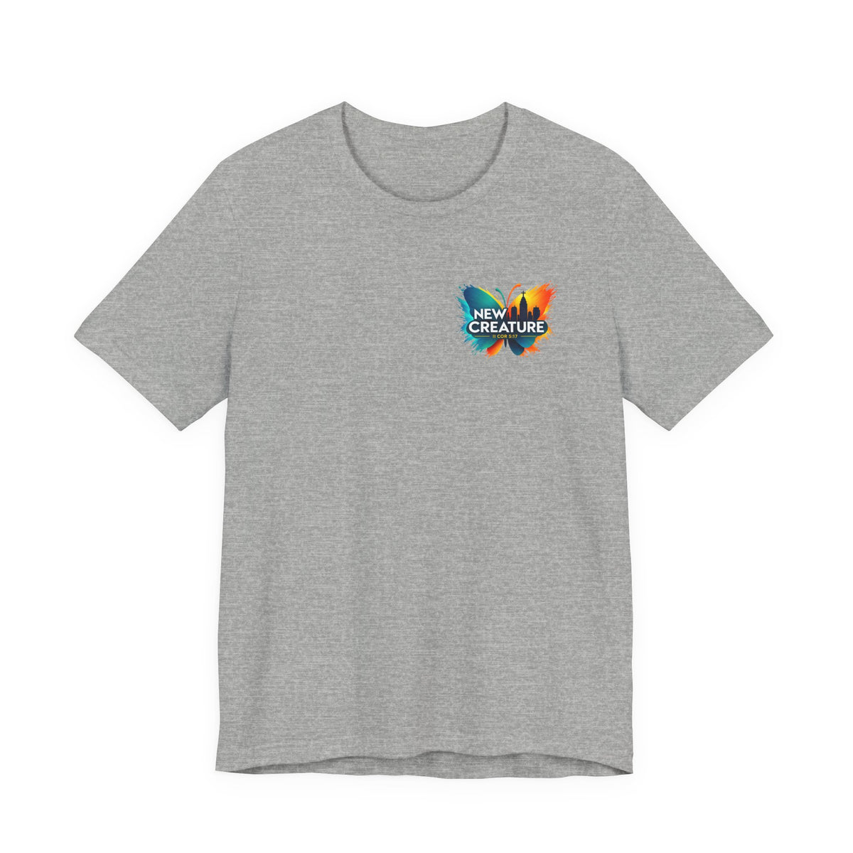 New Creature Butterfly Tee — Christian Faith Inspirational T‑Shirt