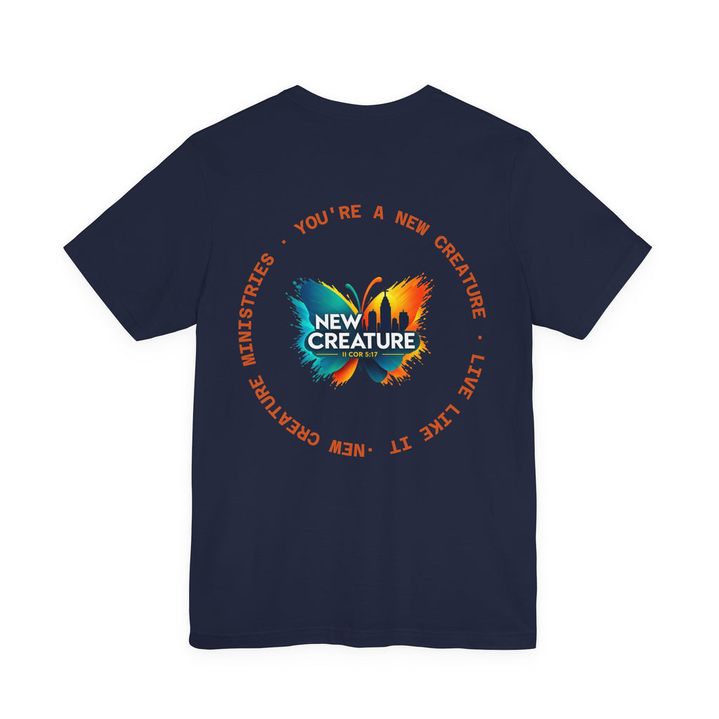 New Creature Butterfly Tee — Christian Faith Inspirational T‑Shirt