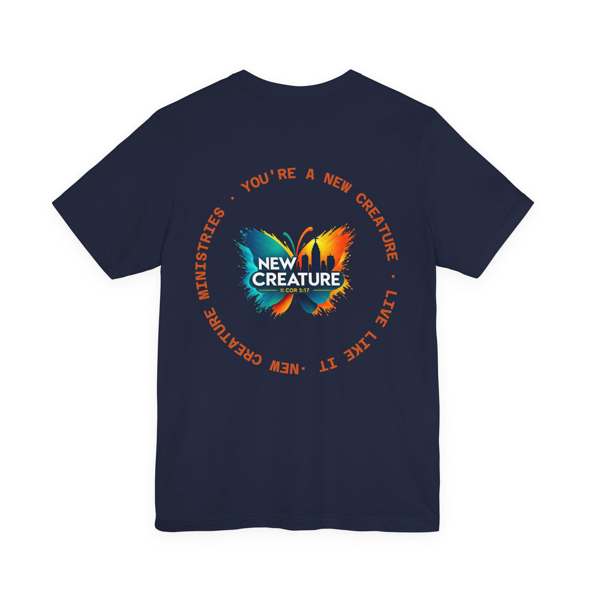 New Creature Butterfly Tee — Christian Faith Inspirational T‑Shirt