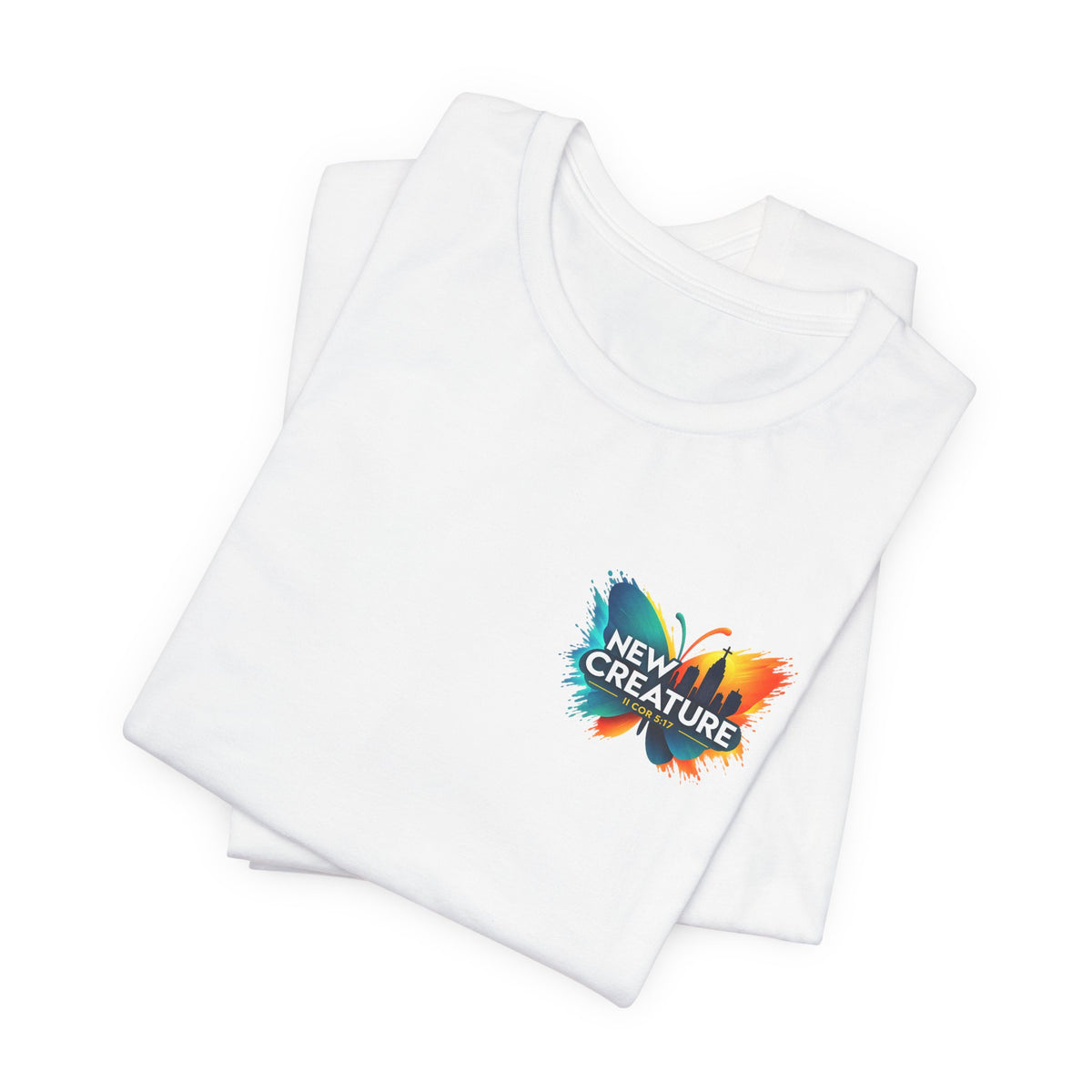 New Creature Butterfly Tee — Christian Faith Inspirational T‑Shirt