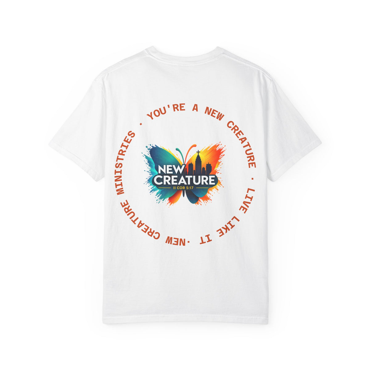 New Creature Butterfly T-Shirt — "You're a New Creature" Christian Youth Tee