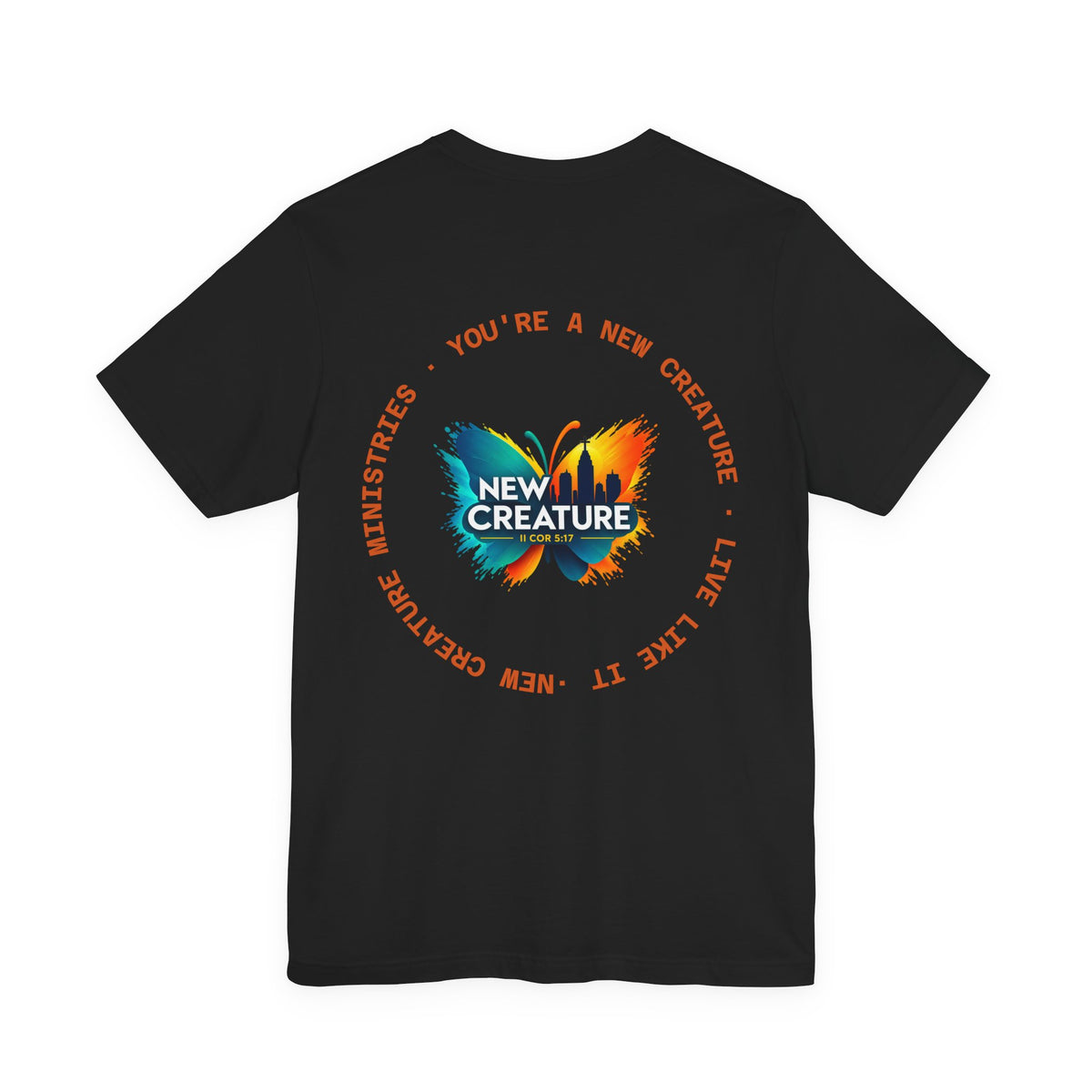 New Creature Butterfly Tee — Christian Faith Inspirational T‑Shirt