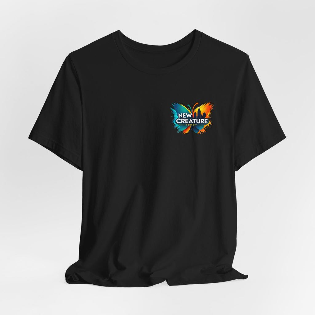 New Creature Butterfly Tee — Christian Faith Inspirational T‑Shirt
