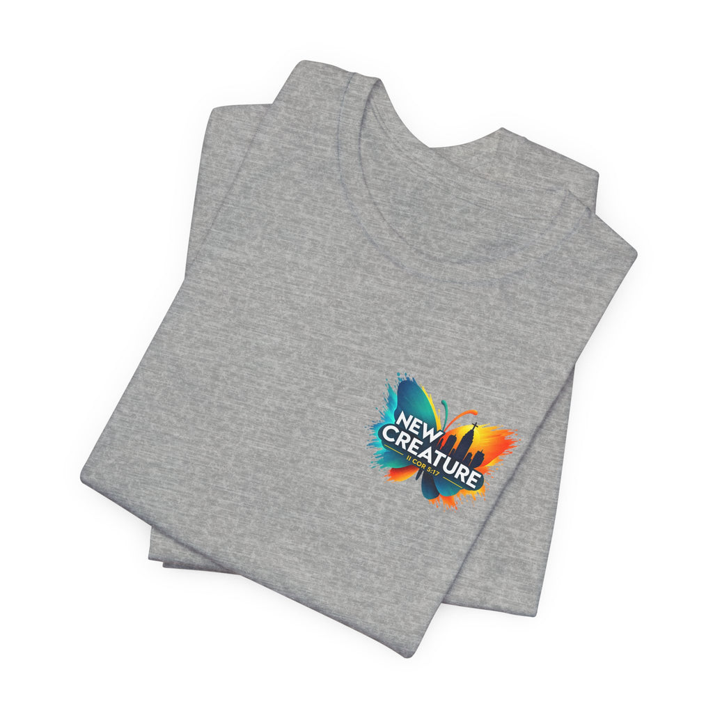 New Creature Butterfly Tee — Christian Faith Inspirational T‑Shirt