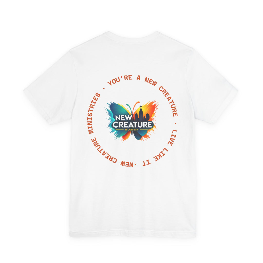New Creature Butterfly Tee — Christian Faith Inspirational T‑Shirt